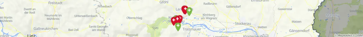 Kartenansicht für Apotheken-Notdienste in der Nähe von Stratzing (Krems (Land), Niederösterreich)
